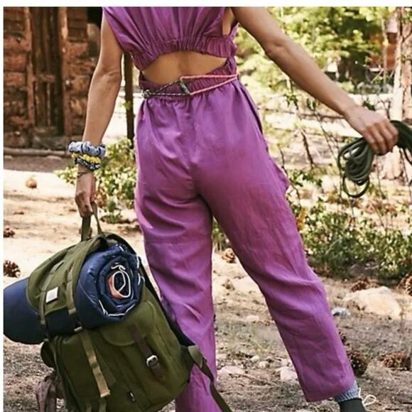 FP Movement XS Road Ahead Onesie Jumpsuit Purple Magenta Pink Utility Gorpcore - Picture 2 of 6